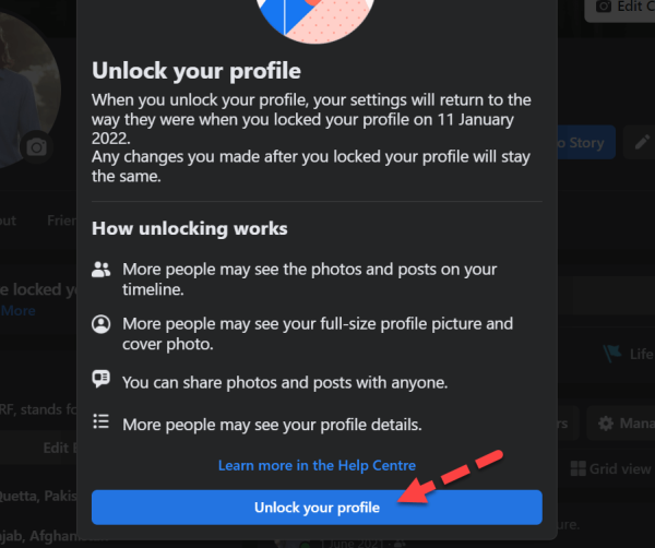 Unlock a Facebook Profile