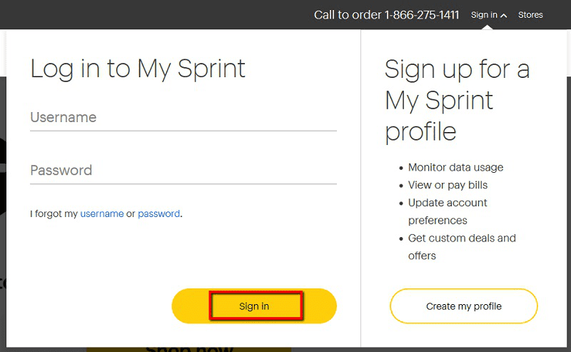 log in to my sprint