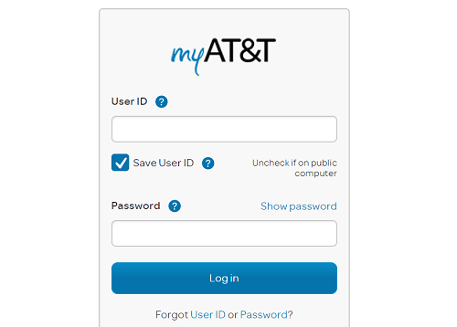 log on with your AT&T credentials