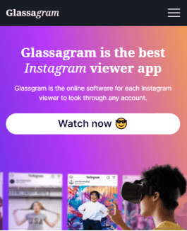 
Screenshot of Glassagram's homepage