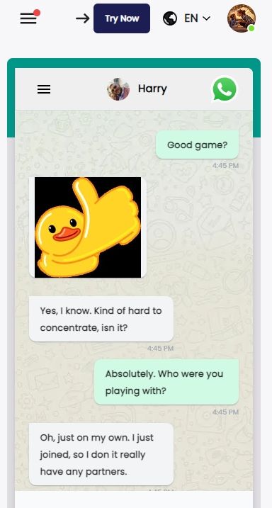 Screenshots of WhatsApp chats from a real user.