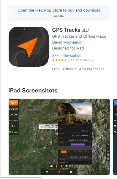 Screenshots of GPS-Tracks.