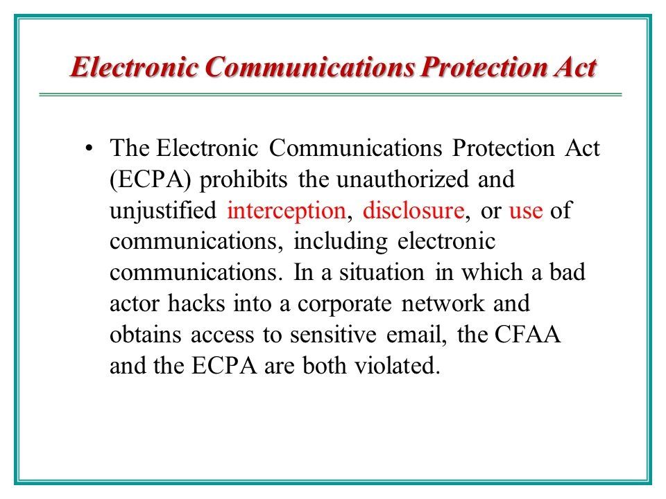 Introduction of ECPA
