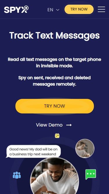 Text messages tracking app - SpyX
