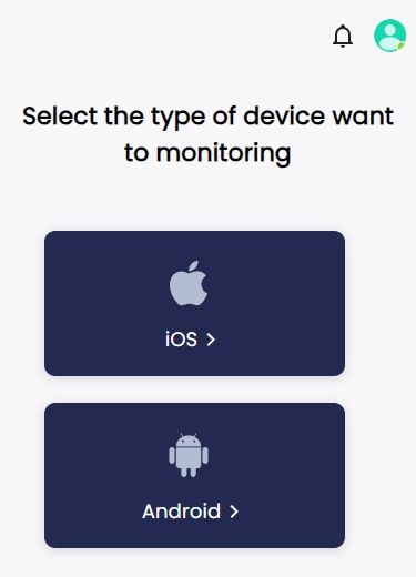 Wählen Sie den Gerätetyp: Android oder iOS