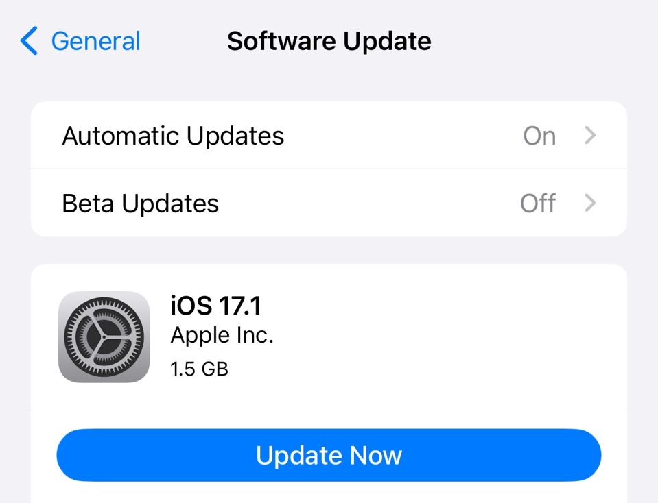 Actualizar el sistema iOS