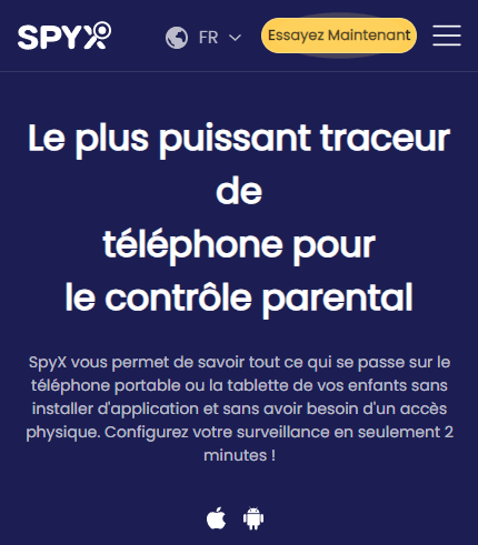 SpyX appli de contrôle parental homepage