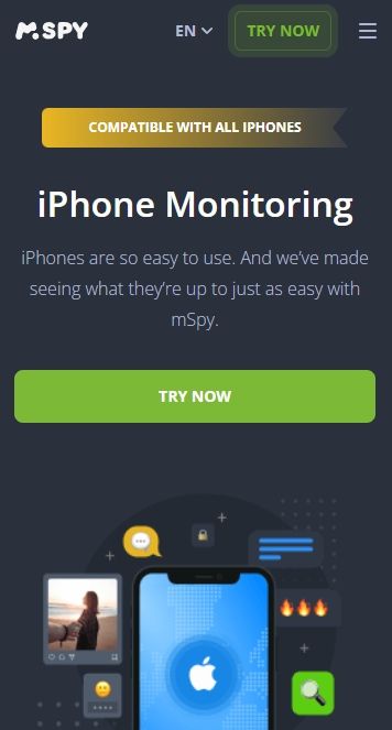 iPhone monitoring features of mSpy.