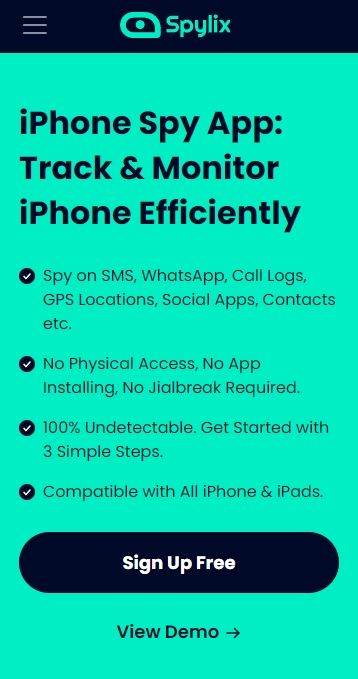 iPhone monitoring features of Spylix.