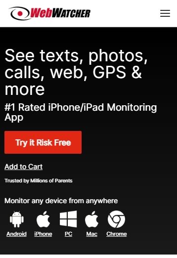 iPhone monitoring features of Webwatcher.