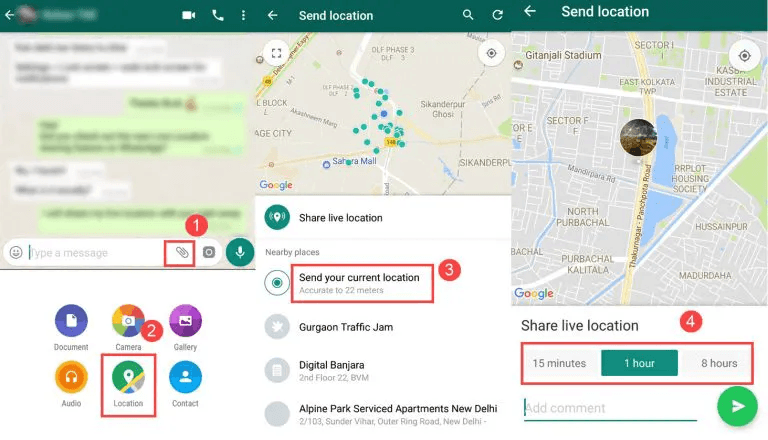pasos de rastrear la ubicación del celular en whatsapp