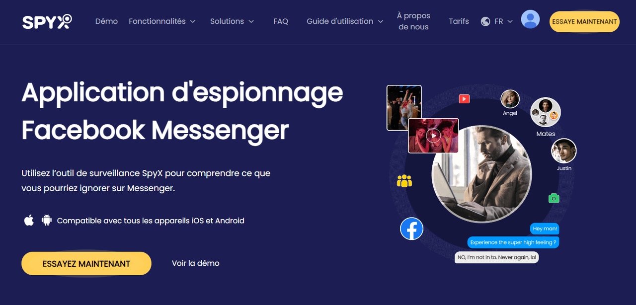 SpyX app d'espionnage Facebook Messenger