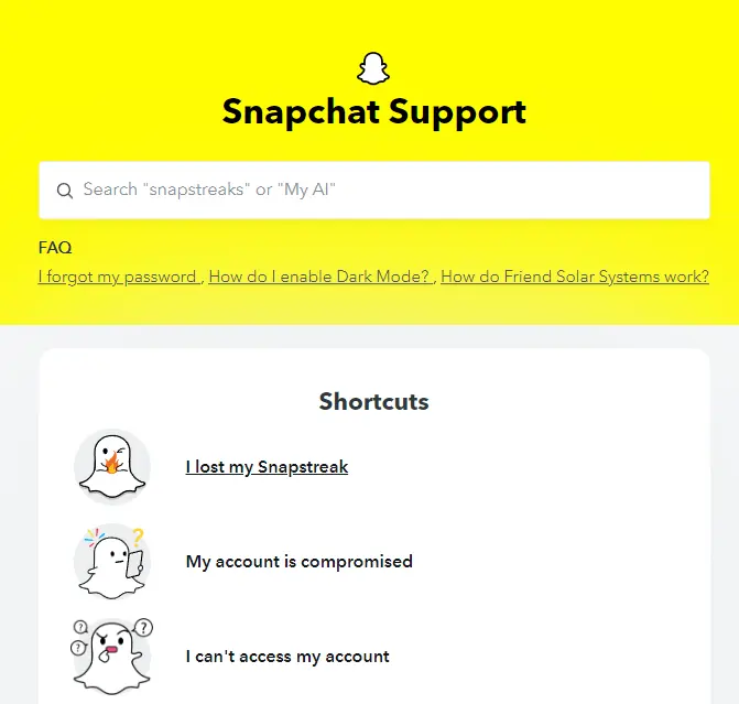 Snapchat Support