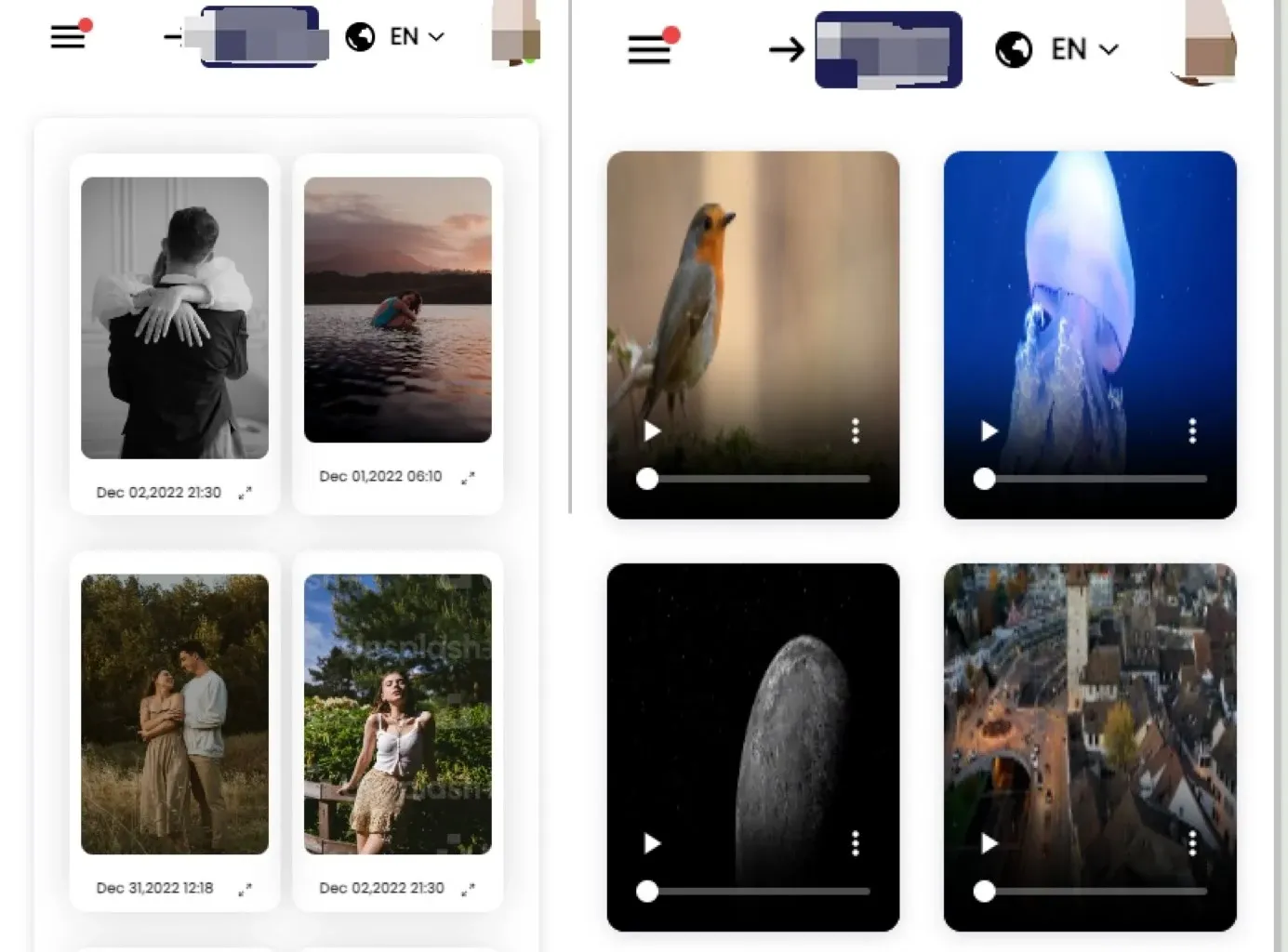 Captura de pantalla de SpyX rastreando las fotos y videos del usuario real.