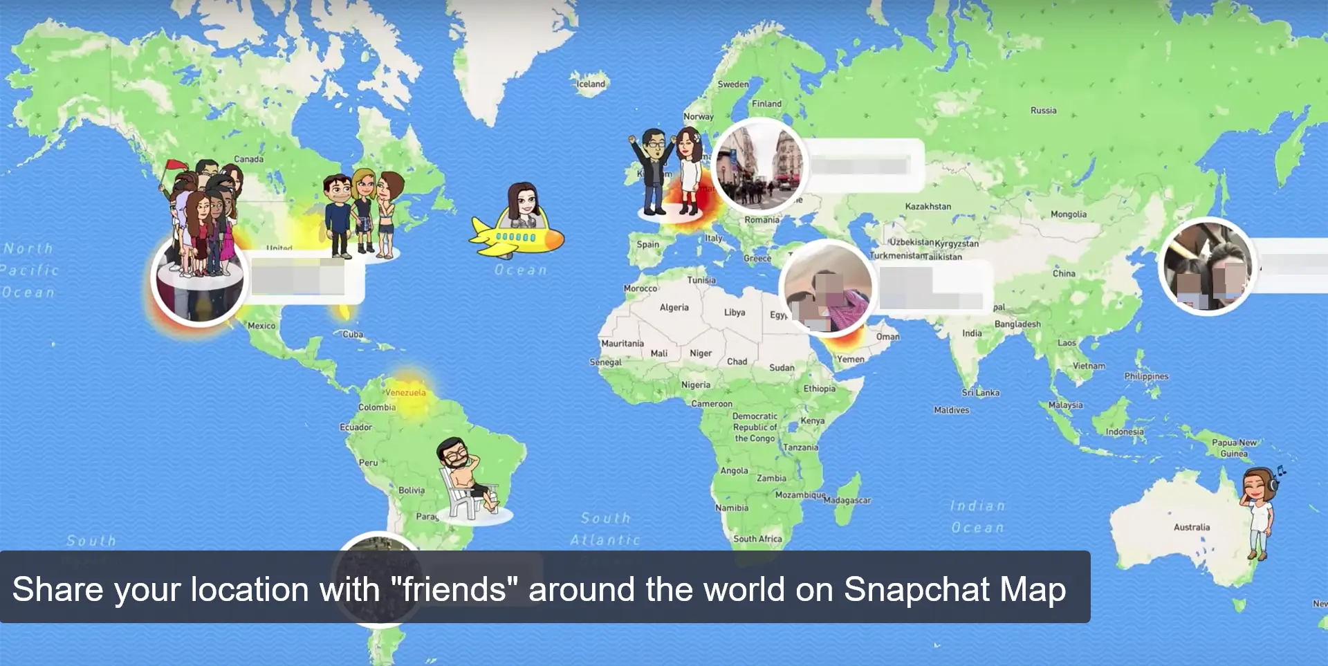 share location with friends around the world on Snapchat Map