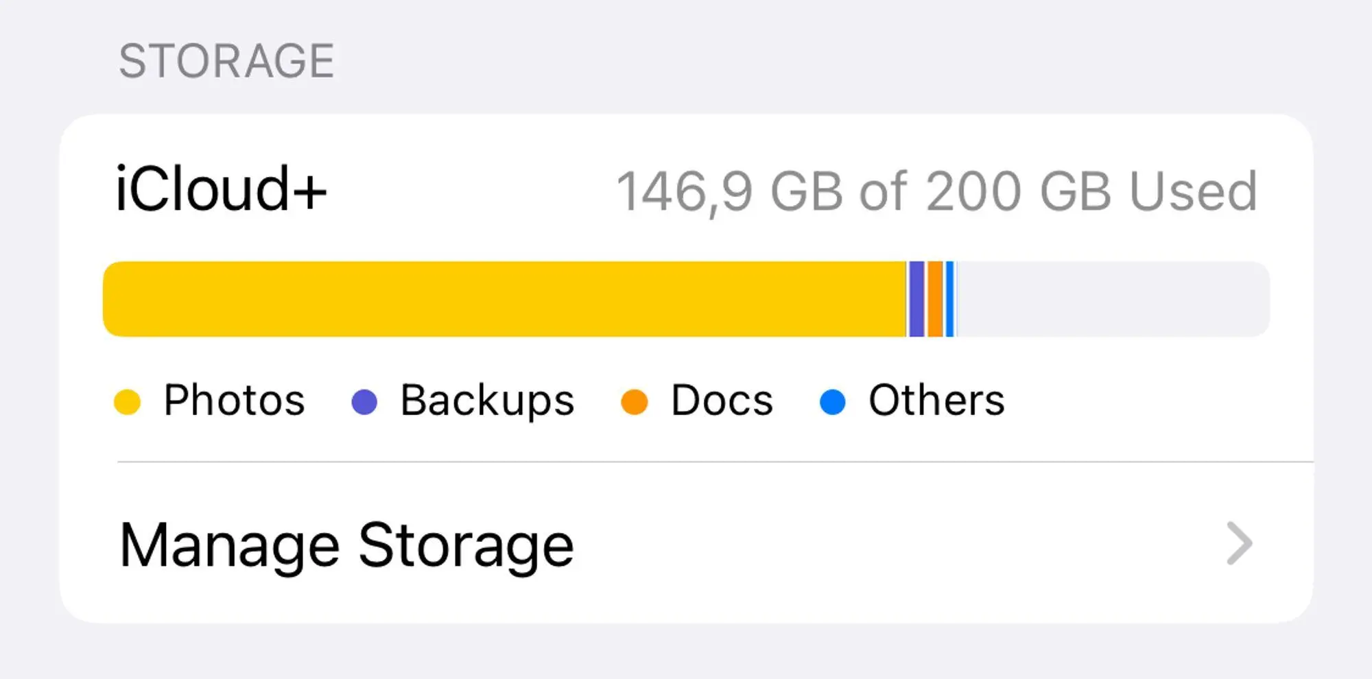 Espacio de almacenamiento de iCloud