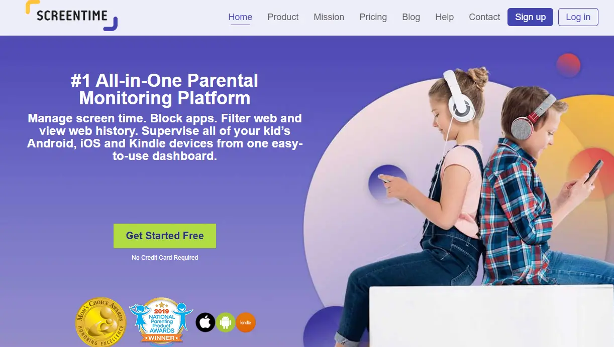 Screen Time parental monitoring platform