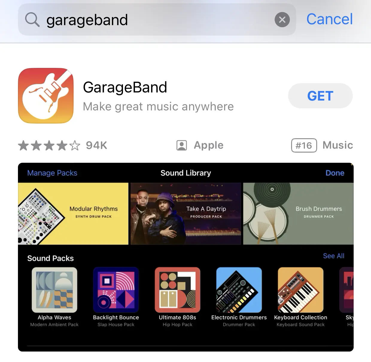 
Download GarageBand from the App Store
