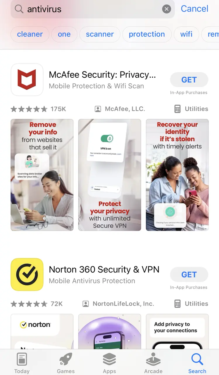 
Install a security app from the App Store
