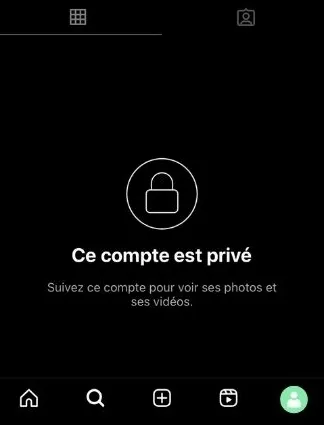 Un compte Instagram privé