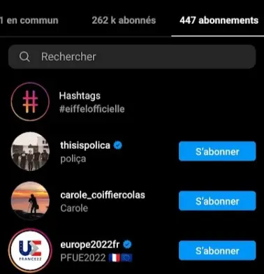 Voir les abonnements de quelqu’un sur Instagram