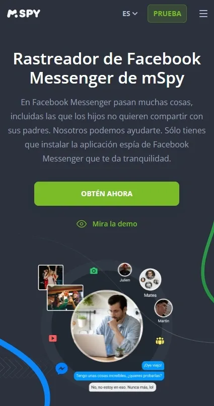 función de Facebook de mSpy
