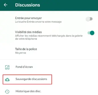 
Sauvegarde de discussion WhatsApp
