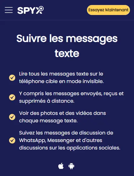 
Application de surveillance SMS - SpyX
