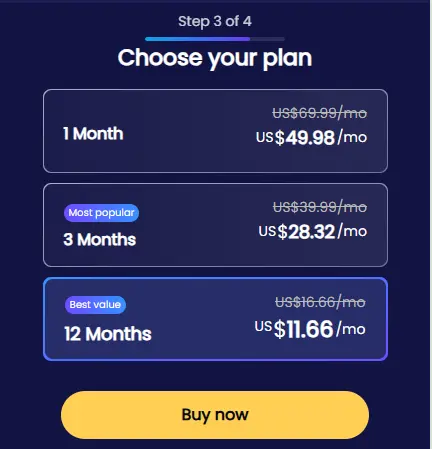 SChoose a subscription plan.
