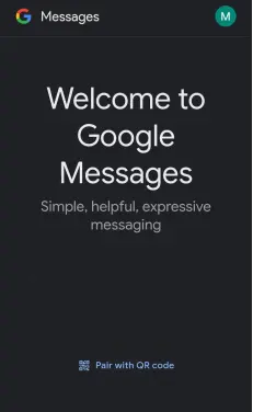 Messages for Web homepage screenshot.