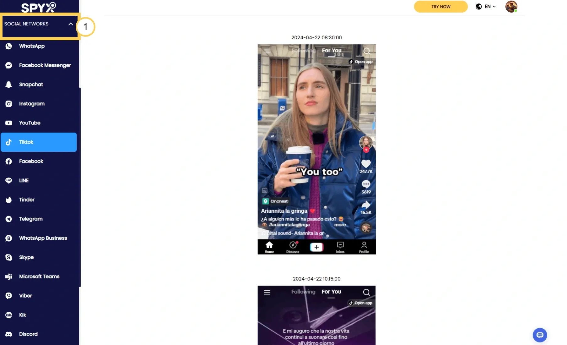 Use SpyX Social Network Monitoring to view deleted tweet
