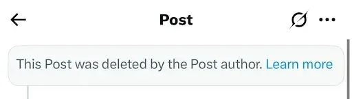 Tweet deleted by the post author