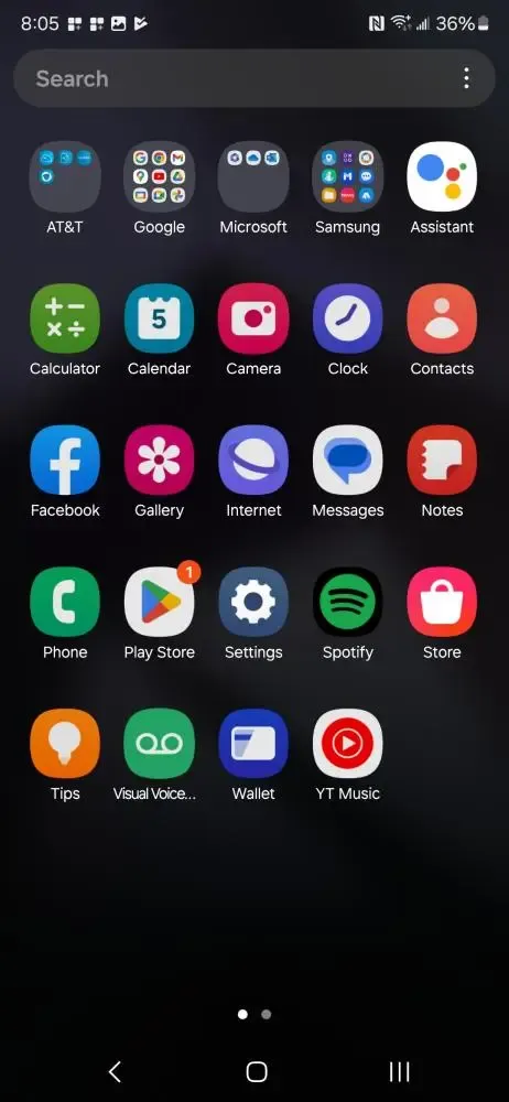 App Drawer in Samsung