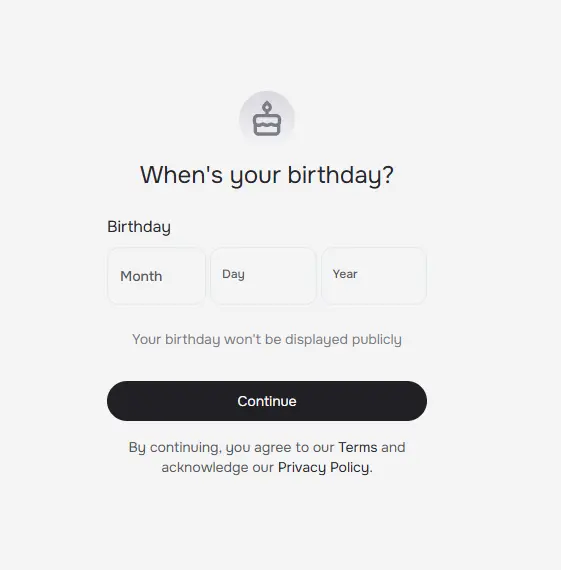 When sign up Character.ai, you need to enter your birthday